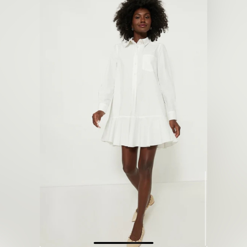 TUCKERNUCK White Cotton Poplin Callahan Shirt Dress NWT Size S